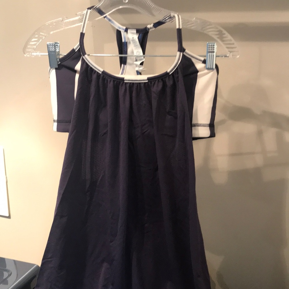 Navy & white lulu tank. Size 10